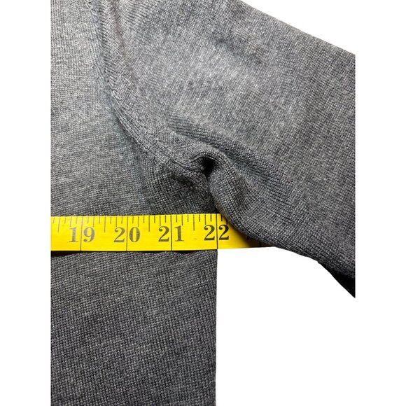 Only Mine Women Merino Wool Cardi Gray M Ruffle Trim Cozy Academia Cottagecore - Picture 4 of 7